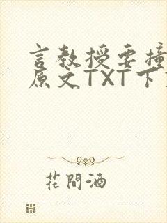 言教授要撞坏了原文TXT下载