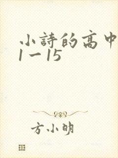 小诗的高中日记1一15