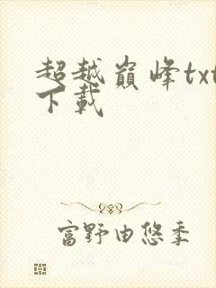 超越巅峰txt下载