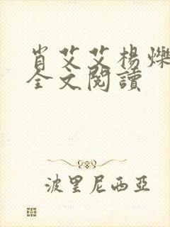 肖艾艾杨烁小说全文阅读