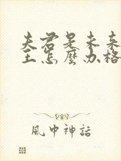 夫君是未来大魔王怎么办格格党