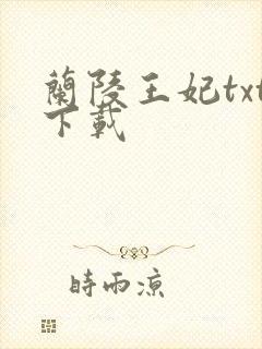 兰陵王妃txt下载