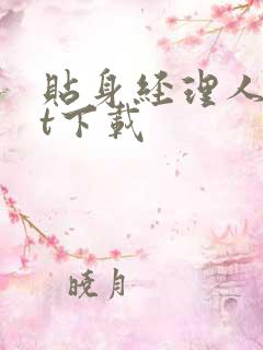 贴身经理人txt下载