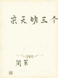 宋天明三个婆娘