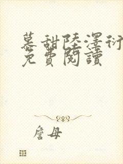 慕甜陆泽衍小说免费阅读