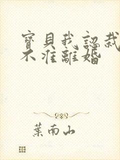 宝贝我认栽老婆不准离婚