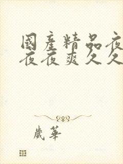 国产精品夜夜春夜夜爽久久小说