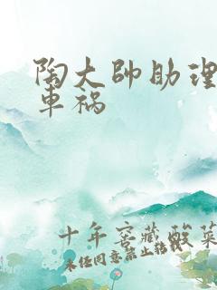 陶大帅助理子豪车祸