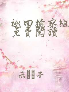 巡回检察组小说免费阅读