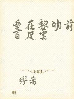 爱在黎明前降落百度云