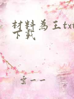 材料为王txt下载