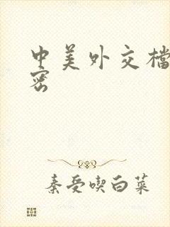 中美外交档案解密