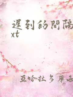 迟到的间隔年txt