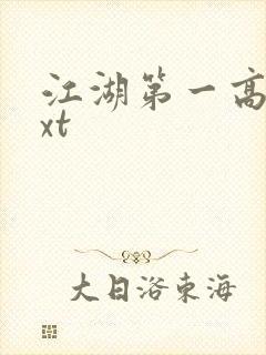 江湖第一高手txt