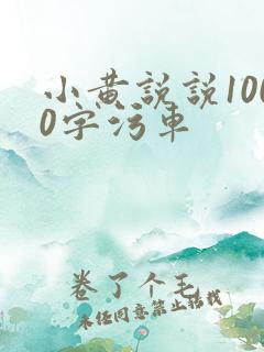 小黄说说1000字污车