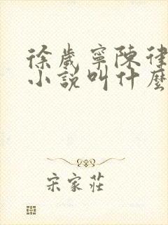 徐岁宁陈律什么小说叫什么名字