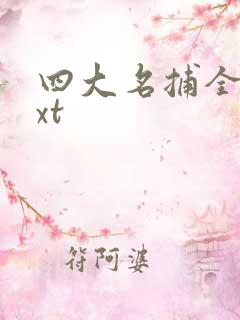 四大名捕全集txt