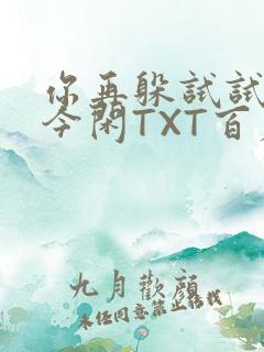 你再躲试试BY今闲TXT百度网盘