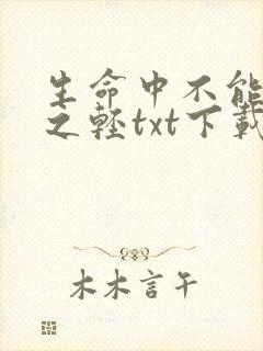 生命中不能承受之轻txt下载