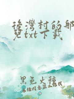 后湾村的那些事儿txt下载