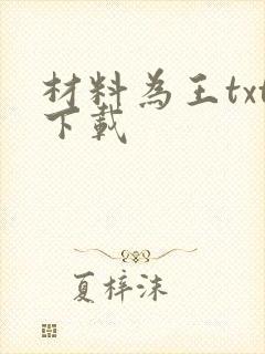 材料为王txt下载