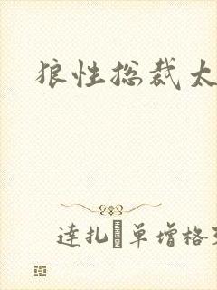 狼性总裁太凶猛