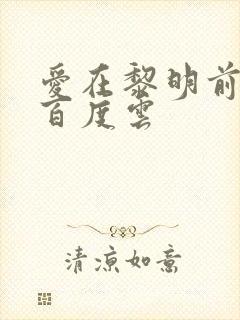 爱在黎明前降落百度云