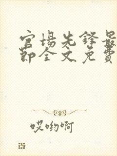 官场先锋最新章节全文免费阅读