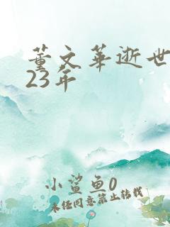 董文华逝世2023年