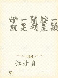 灯一关腰一挺你就是赵丽颖