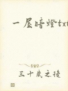 一屋暗灯txt