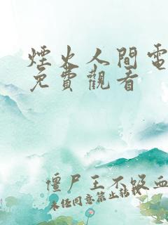 烟火人间电视剧免费观看