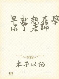 早就想在学校要你了老师