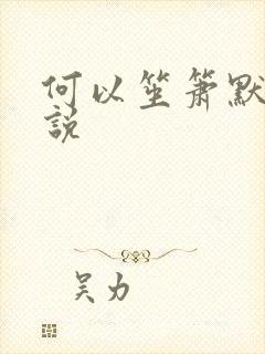 何以笙箫默 小说