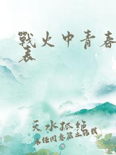 战火中青春演员表