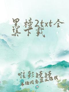 黑榜2txt全集下载