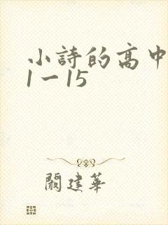 小诗的高中日记1一15