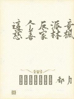 这个反派竟然是慈善家林枫