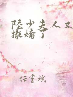 陆少夫人又双叒撒娇了