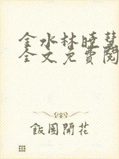 金水林晓慧小说全文免费阅读