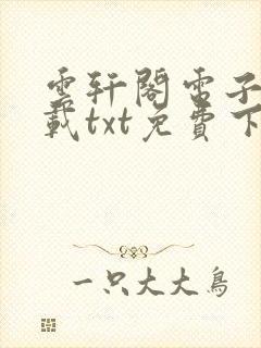 云轩阁电子书下载txt免费下载