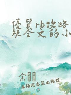 优质rb攻略系统全文的小说