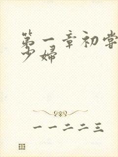 第一章初尝极品少妇