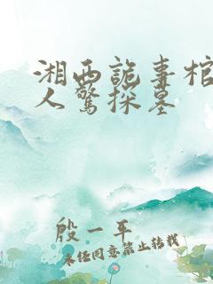 湘西诡事棺山道人惊探墓