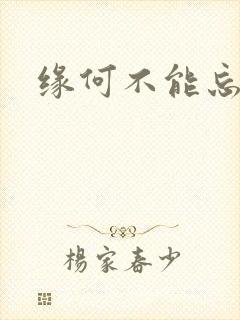 缘何不能忘记你