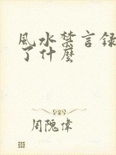 风水禁言录 写了什么