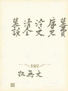 慕清泠席慕深小说全文免费阅读