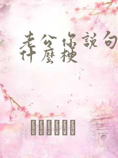 老公你说句话啊什么梗