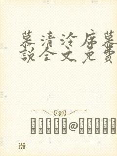 慕清泠席慕深小说全文免费阅读