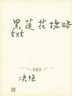 黑莲花攻略手册txt